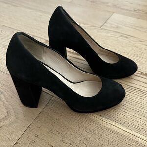 Black suede Cole Haan heels